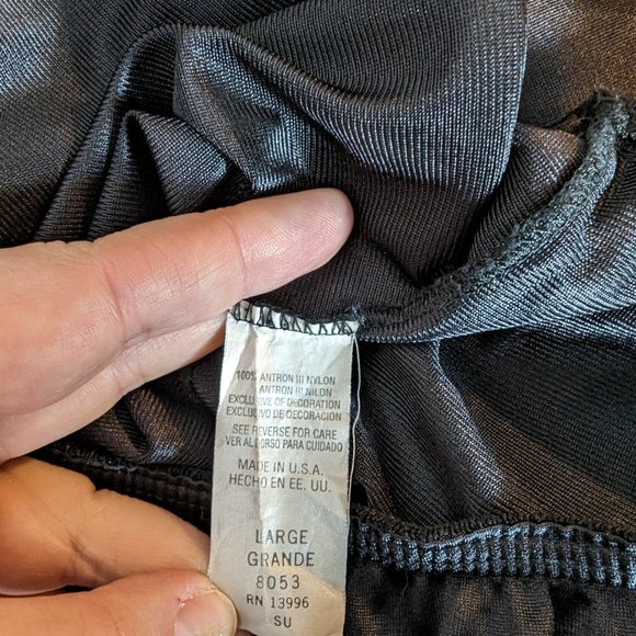 Sliperfection Vintage Black Slip Knee Length Lace Bottom Made in USA Sz Large L - Picture 4 of 5